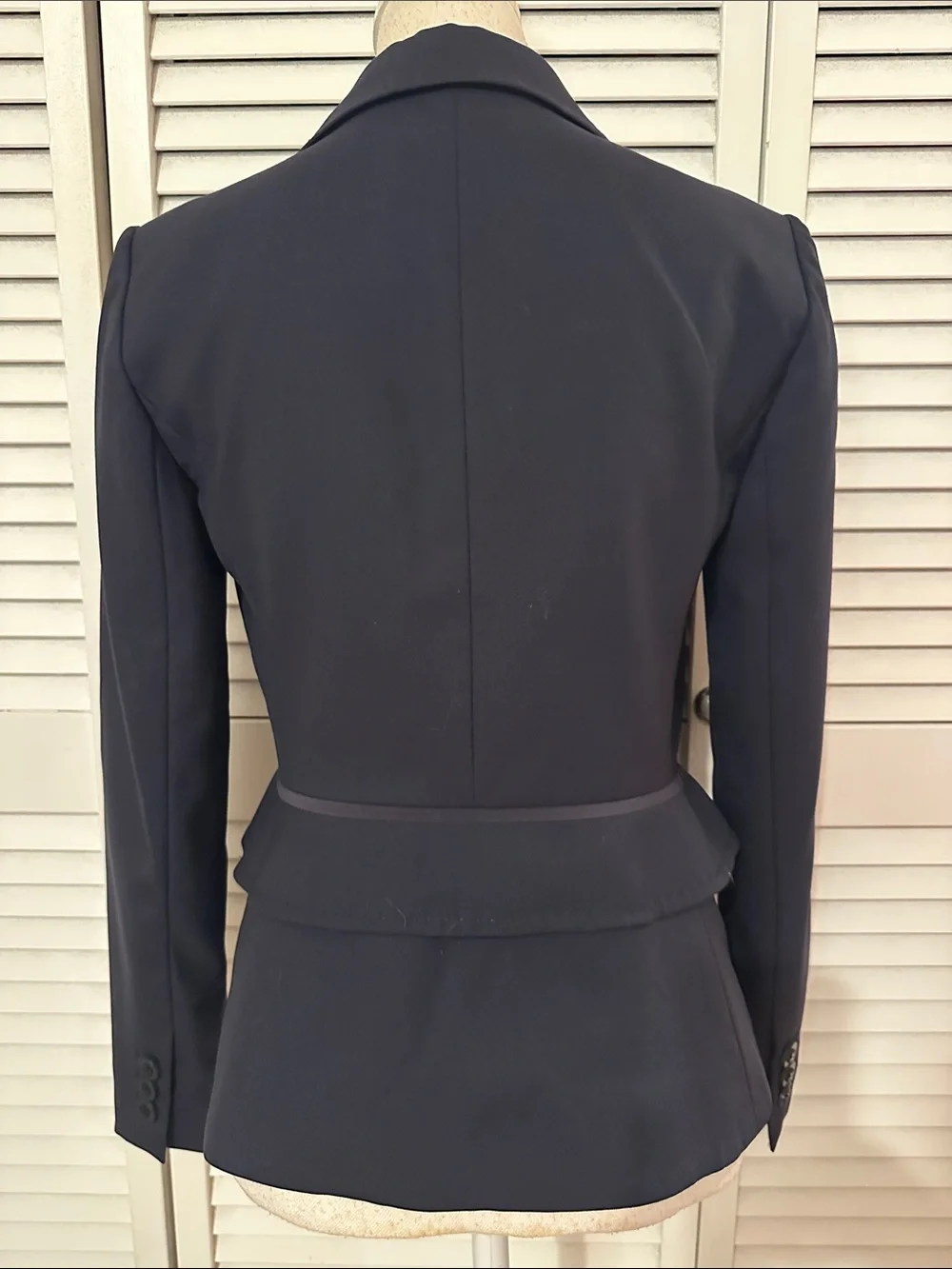Tory Burch Wool Navy Peplum Single Button Jacket Blazer ! Size 2